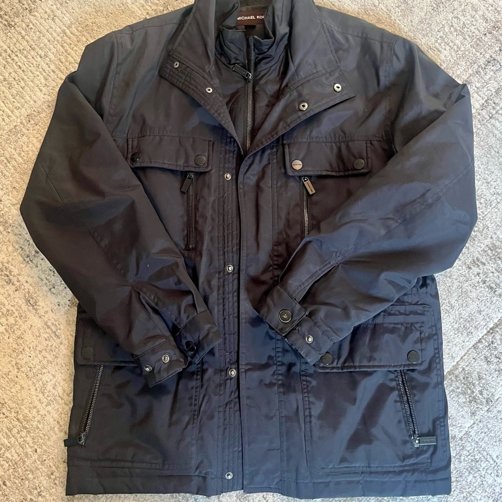 Michael Kors Men's Dark Blue Military Jacket